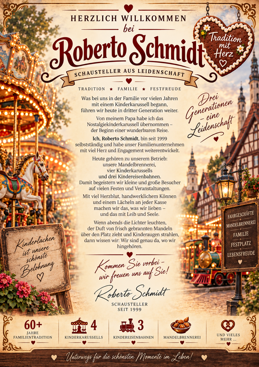 Herzlich Willkommen bei Schaustellerbetrieb Roberto Schmidt – Tradition, Familie, Festfreude